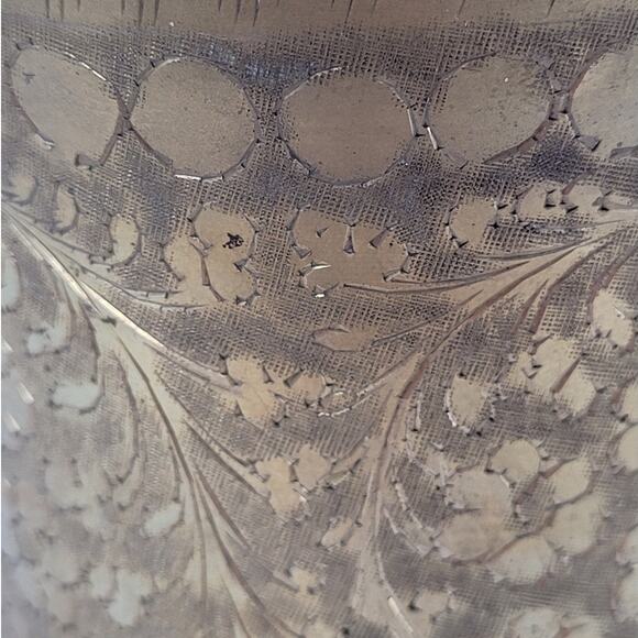 Vintage Brass Sign Engraved Indian Lassi Cup Pair Ornate Boho Collectible‎ Decor - Picture 9 of 11